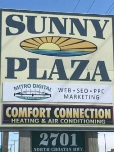 sign at the Sunny Plaza